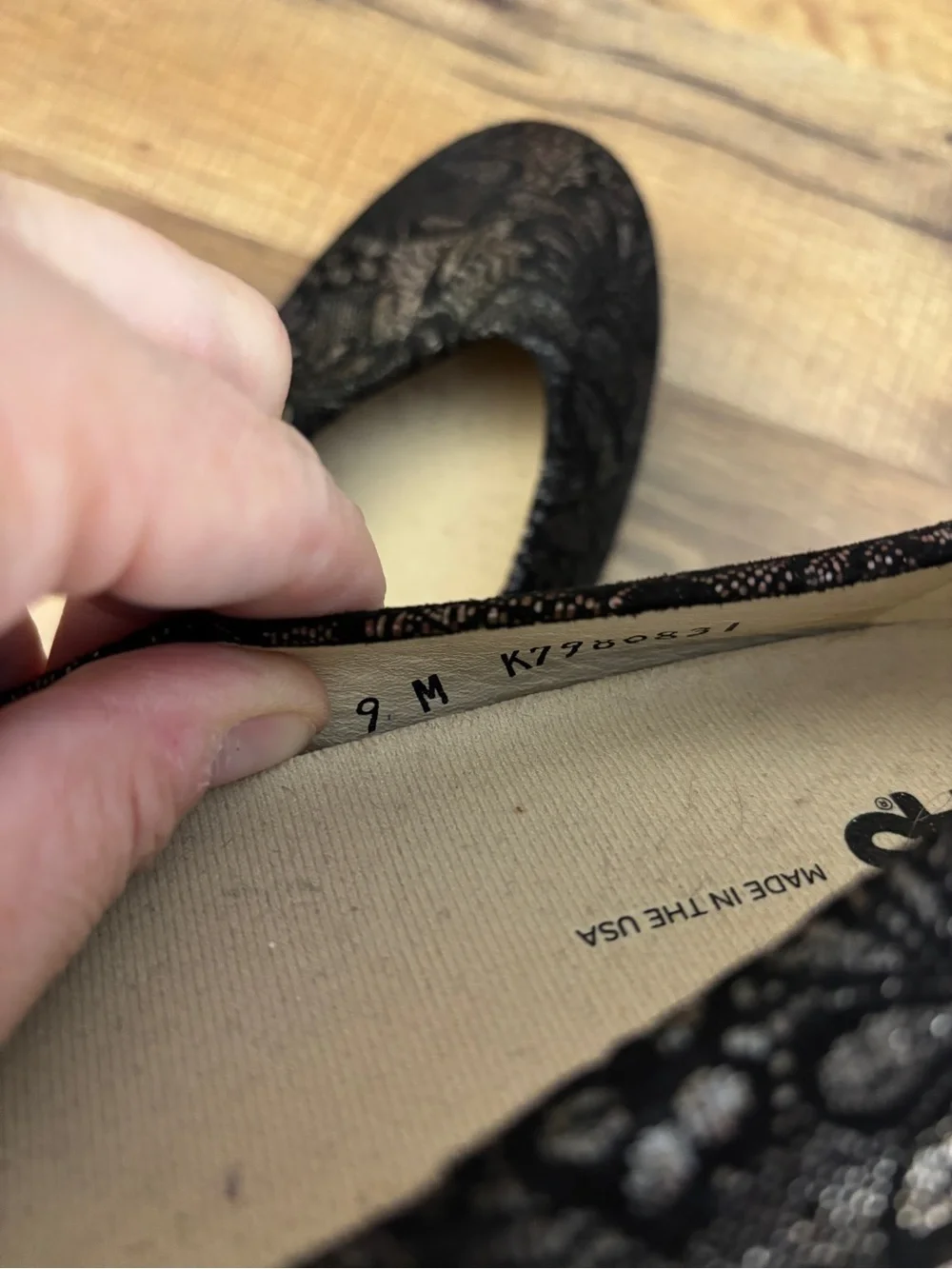 SAS Scenic Ballet Flat Shoes Black Lace Women’s